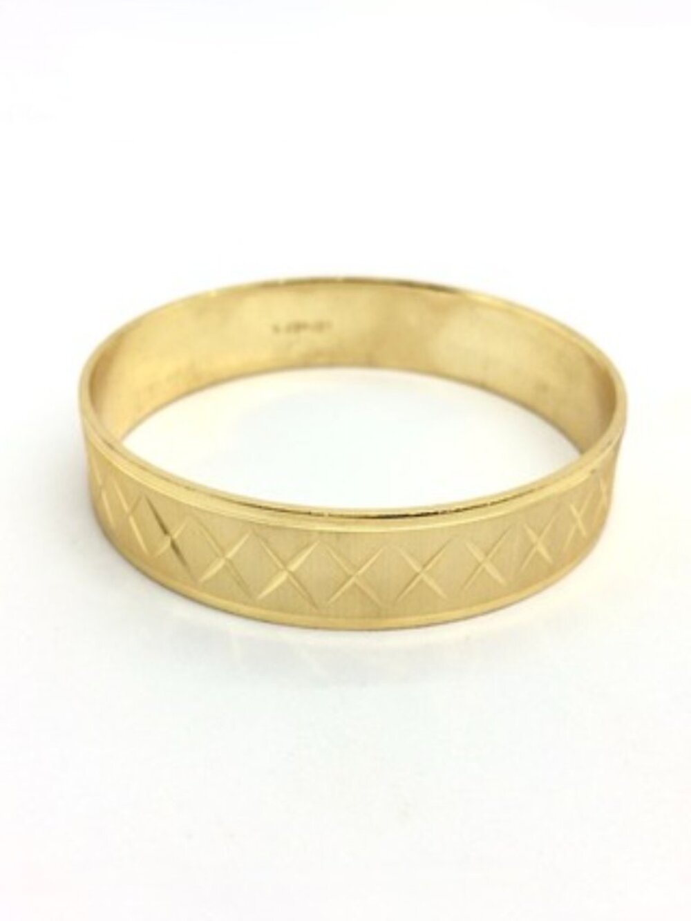 VINTAGE W GERMANY Bangle Gold Tone Matte Textured X Cross Wide Bracelet